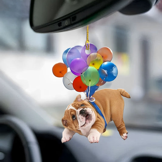 Bulldog Fly With Bubbles Car Hanging Ornament BC002