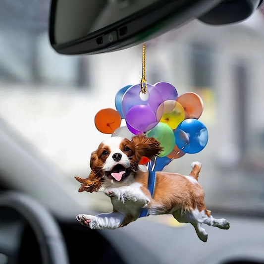 Cavalier King Charles Spaniel Fly With Bubbles Car Hanging Ornament BC004