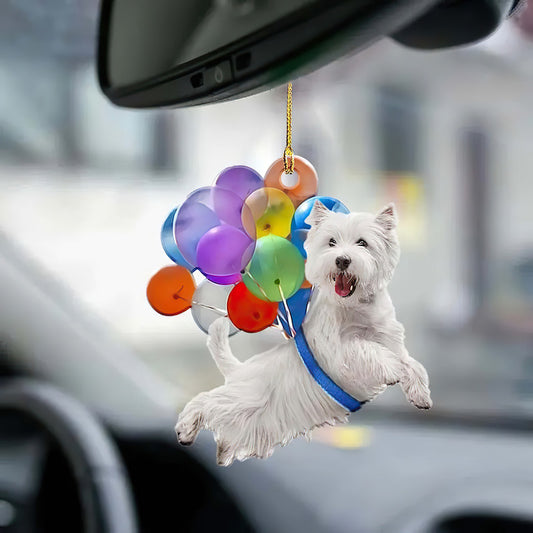 West Highland White Terrier Fly With Bubbles Car Hanging Ornament BC017