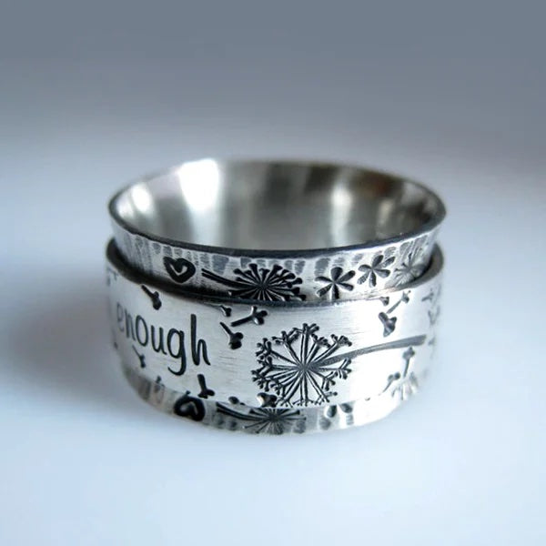 Silver Dandelion Spinner Ring✨ - ''I'm enough exactly as I am''🥰