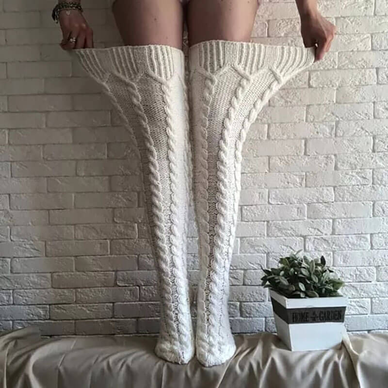 Soft Warm Over Knee Extra Long Knitted Socks