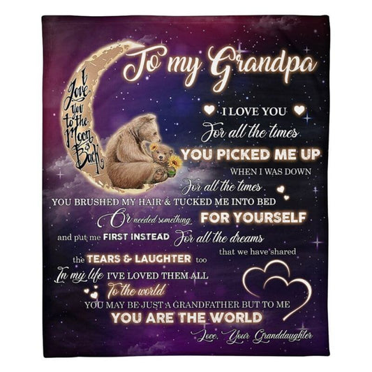 To My Grandpa - From Granddaughter - BearBlanket - A320 - Premium Blanket