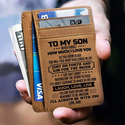 Dad To Son - Life Isn't About Waiting For The Storm To Pass - Card Wallet