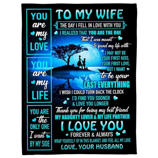 To My Wife - From Husband - Coupleblanket - A334 - Premium Blanket