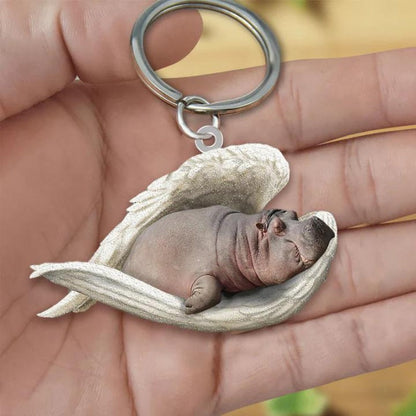 Sleeping Angel Acrylic Keychain Hippo SA222