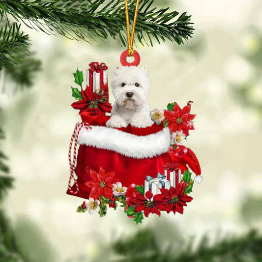 West Highland White Terrier/Westie In Gift Bag Christmas Ornament GB011