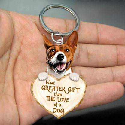 Basenji What Greater Gift Than The Love Of A Dog Acrylic Keychain GG121