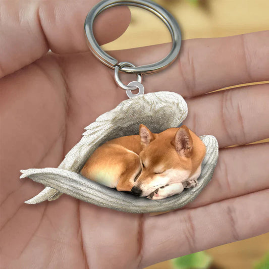 Sleeping Angel Acrylic Keychain Shiba Inu
