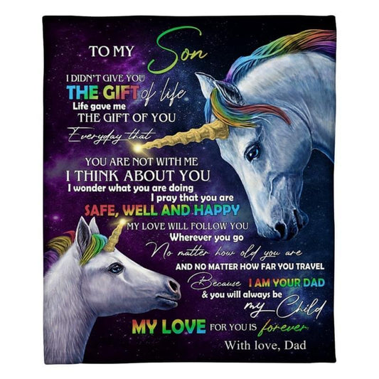To My Son - From Dad - Unicorn A318 - Premium Blanket