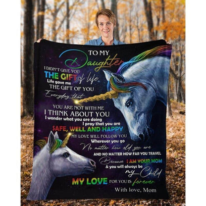 To My Daughter - From Mom - Unicorn A318 - Premium Blanket
