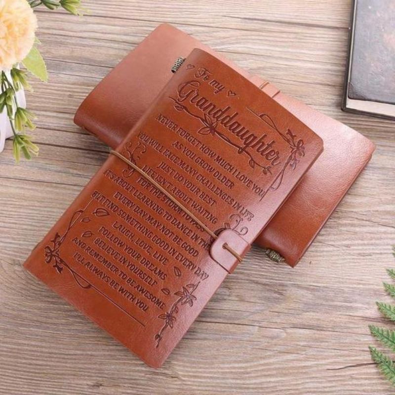To My Granddaughter - I'll Always Be with You - Engraved Leather Journal Notebook